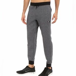 Nike Joggers Sweatpants Mens Size Small Cuff Pants Black White Heather Gym